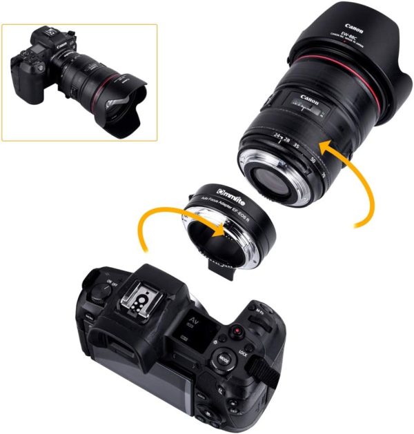 Commlite Electronic Autofocus Lens Mount Adapter for Canon EF or EF-S-Mount Lens to Canon RF-Mount Camera - Image 3